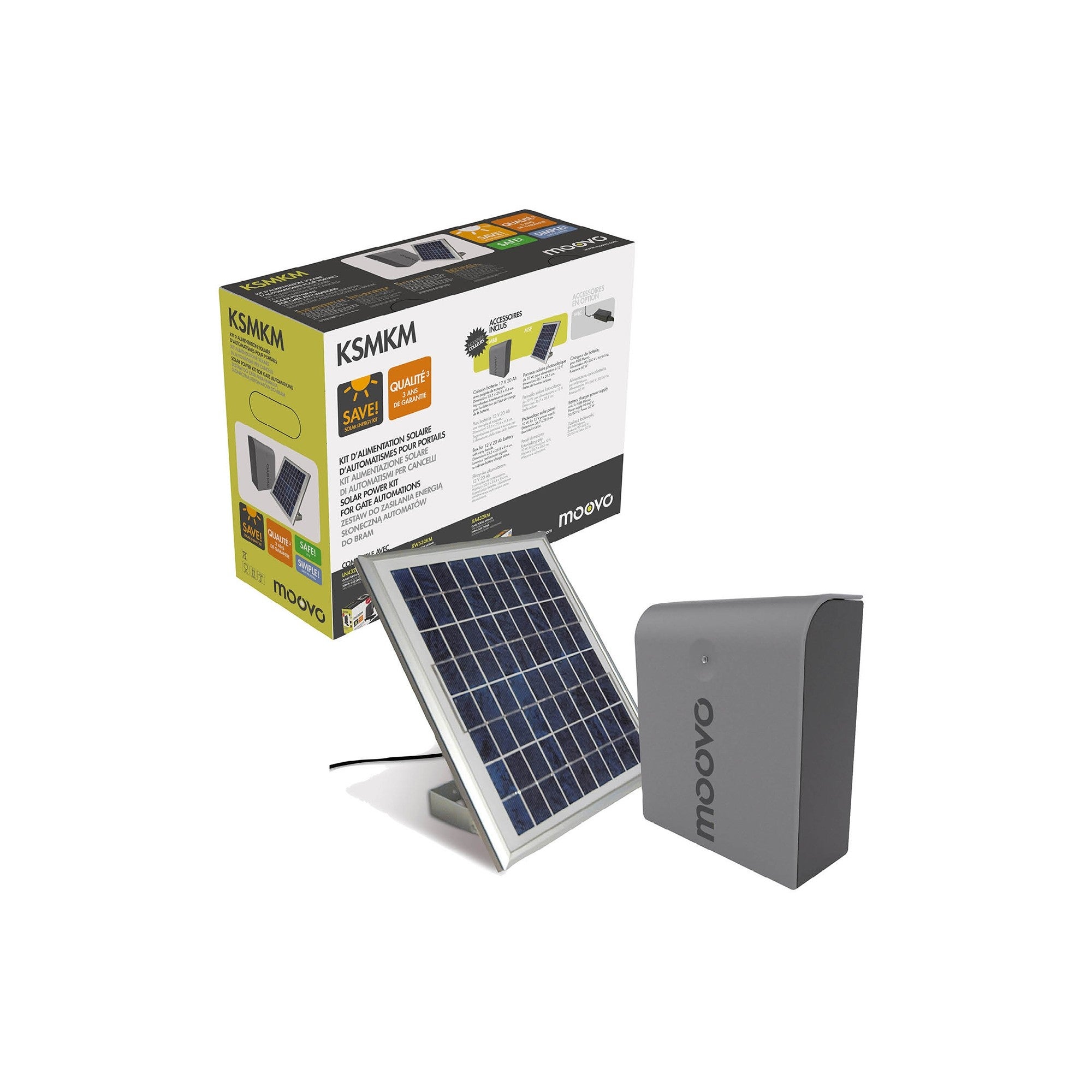 Kit solaire MoovoSun KSM pour motorisation portail